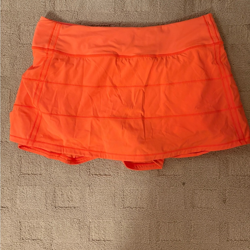 Lululemon Athletica Pace Rival Bright Orange Skirt